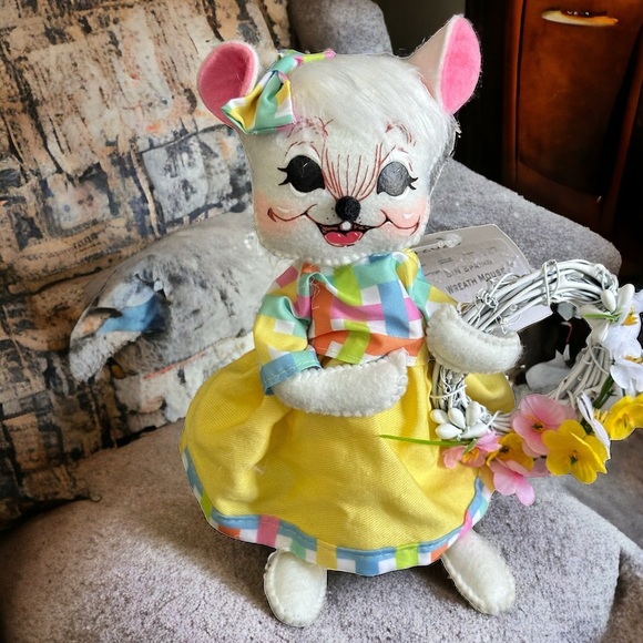 Annalee Dolls / Holidays Spring/Easter / 8” SPRING WREATH MOUSE - Picture 1 of 15